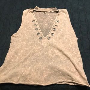 Tank top with metal holes